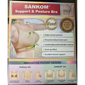 Sankom Compression Shapewear Posture Correcting Classic Peach Bra  3XL XXXL, NWT
